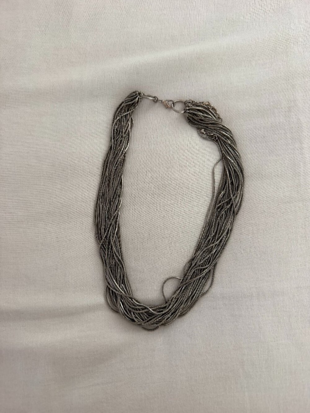 Silver layered necklace